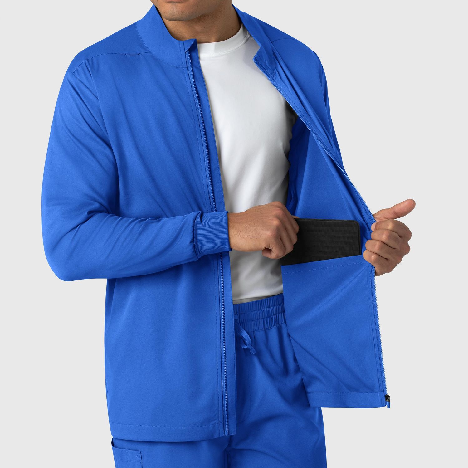 Casacca uomo 8351 manica lunga e zip royal blue