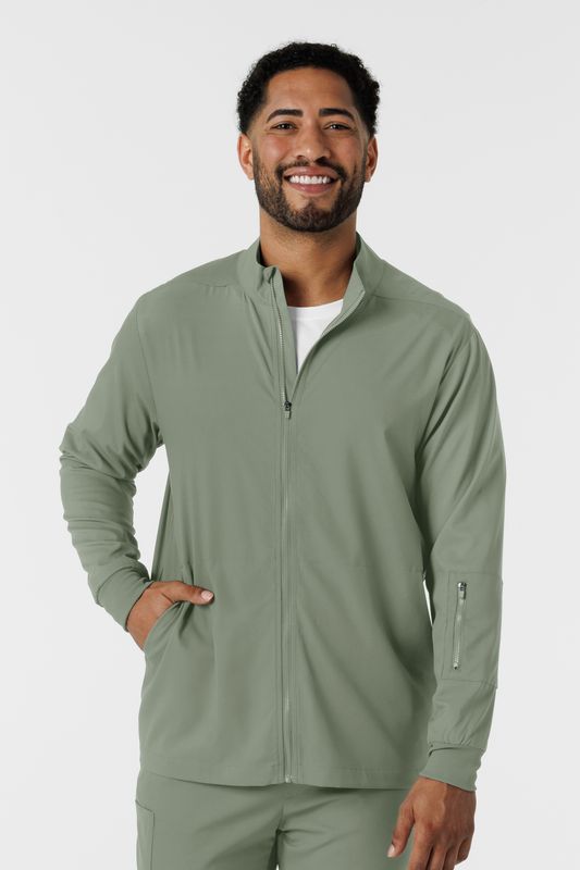 Casacca uomo 8351 manica lunga e zip sage