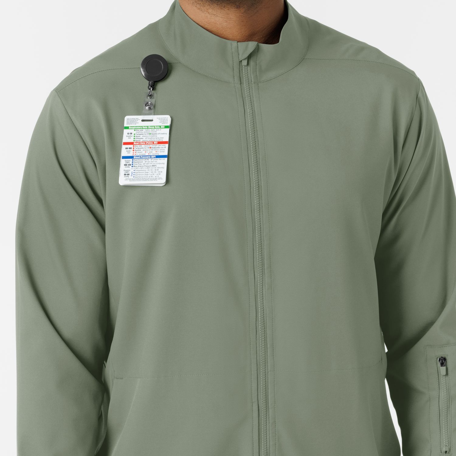 Casacca uomo 8351 manica lunga e zip sage