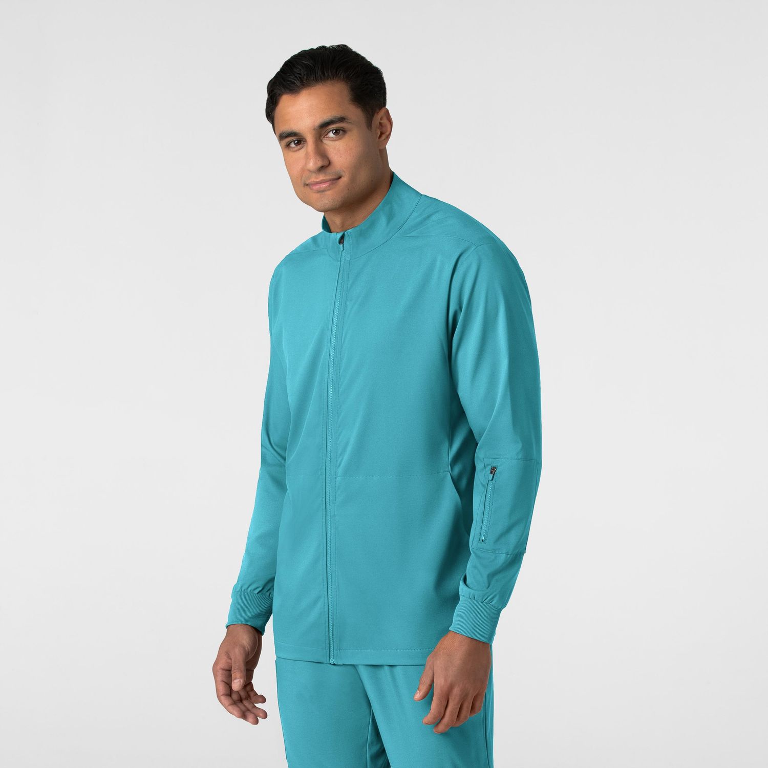 Casacca uomo 8351 manica lunga e zip teal blue