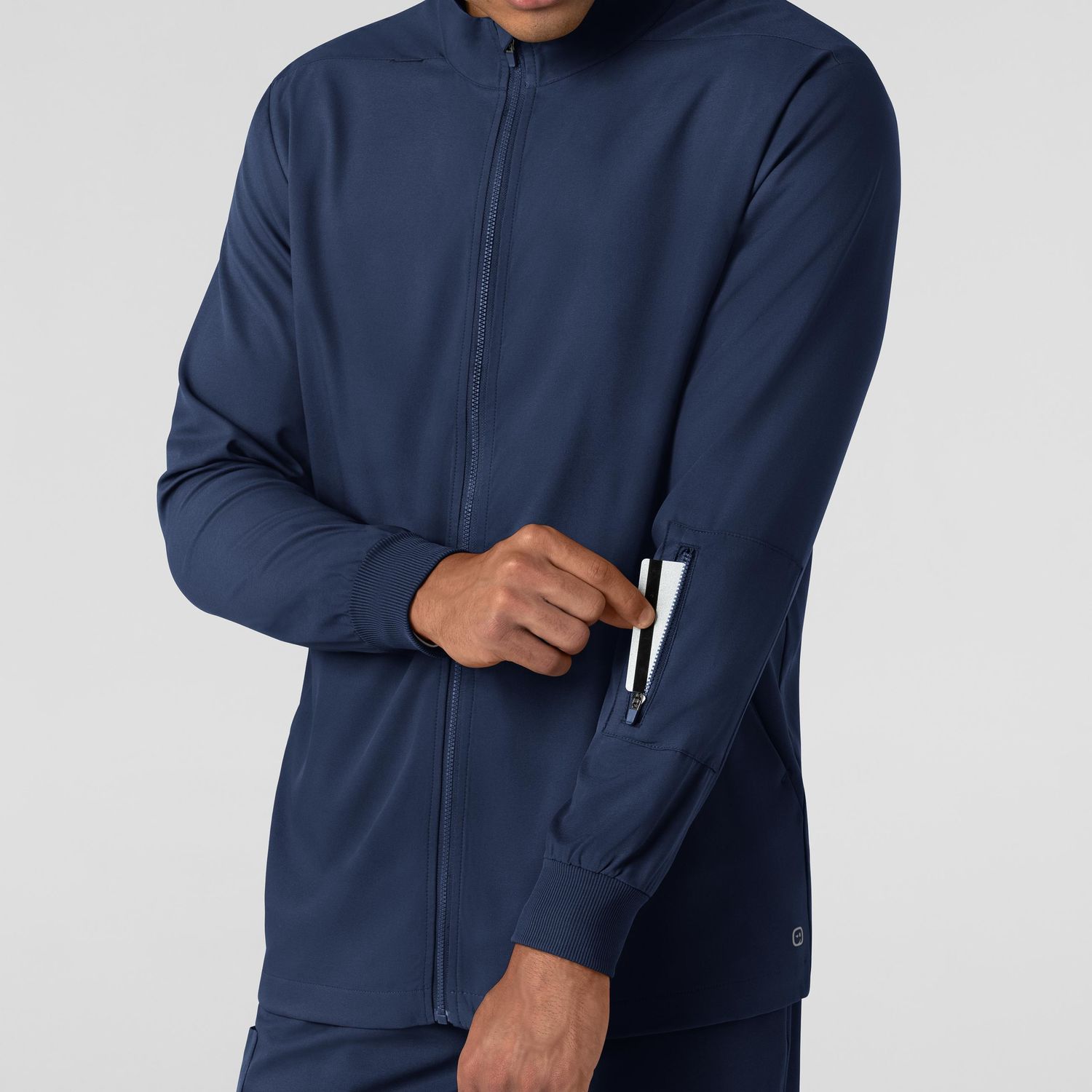 Casacca uomo 8351 manica lunga e zip navy blue