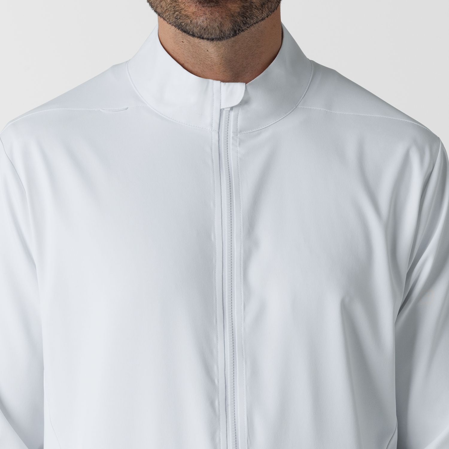 Casacca uomo 8351 manica lunga e zip white