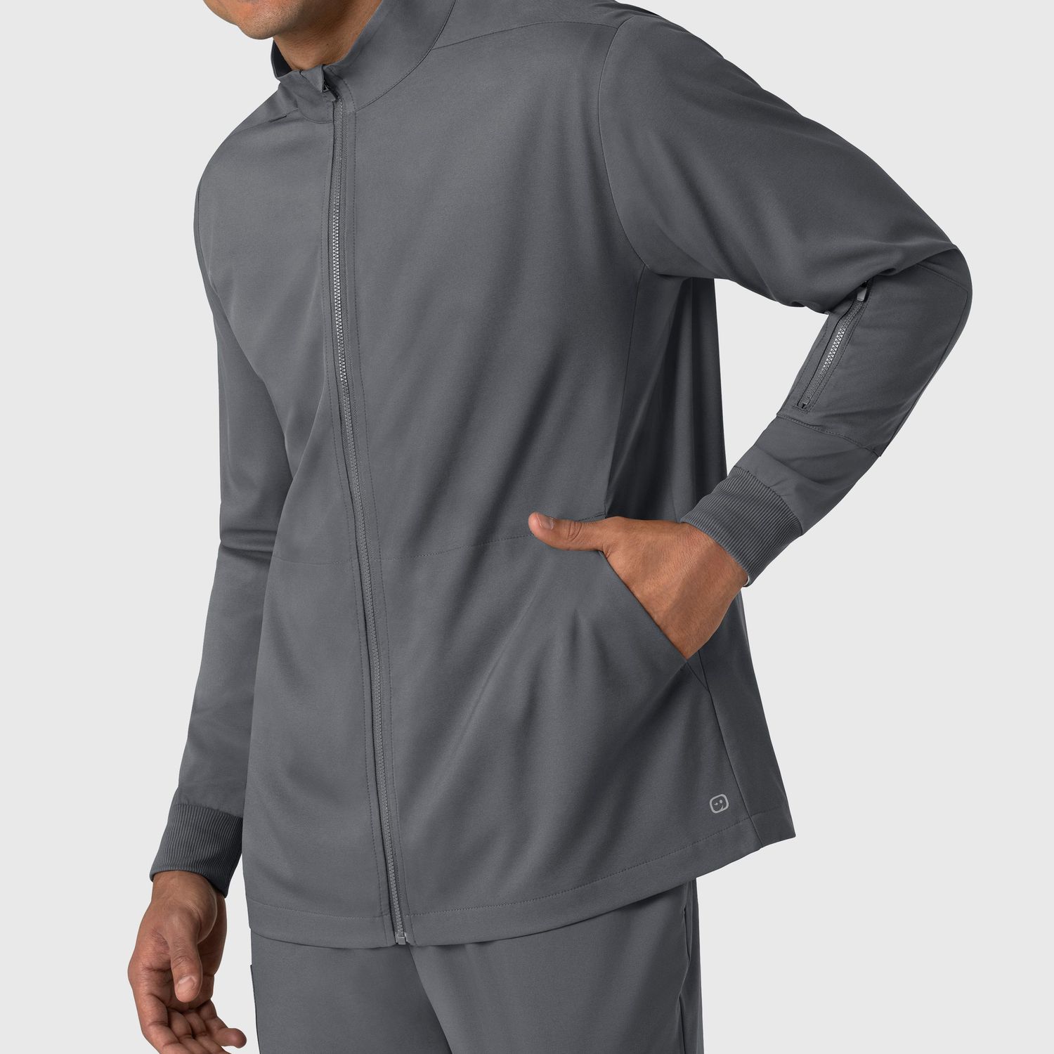 Casacca uomo 8351 manica lunga e zip pewter
