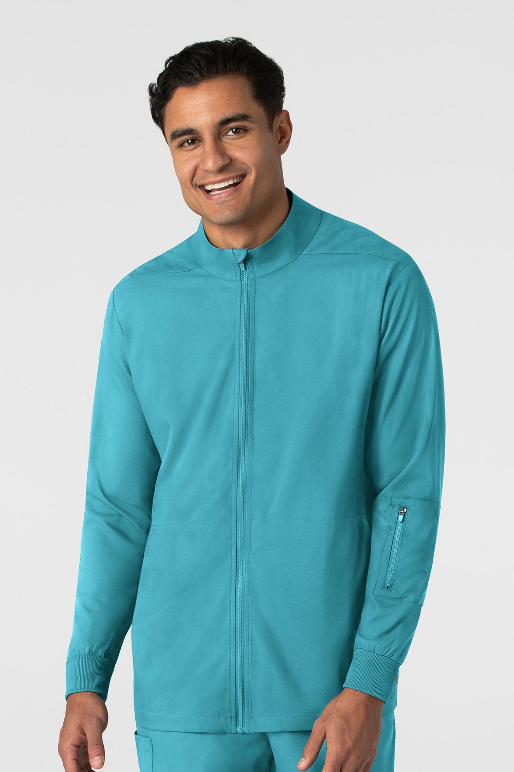Casacca uomo 8351 manica lunga e zip teal blue