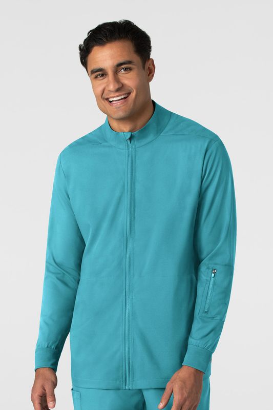 Casacca uomo 8351 manica lunga e zip teal blue