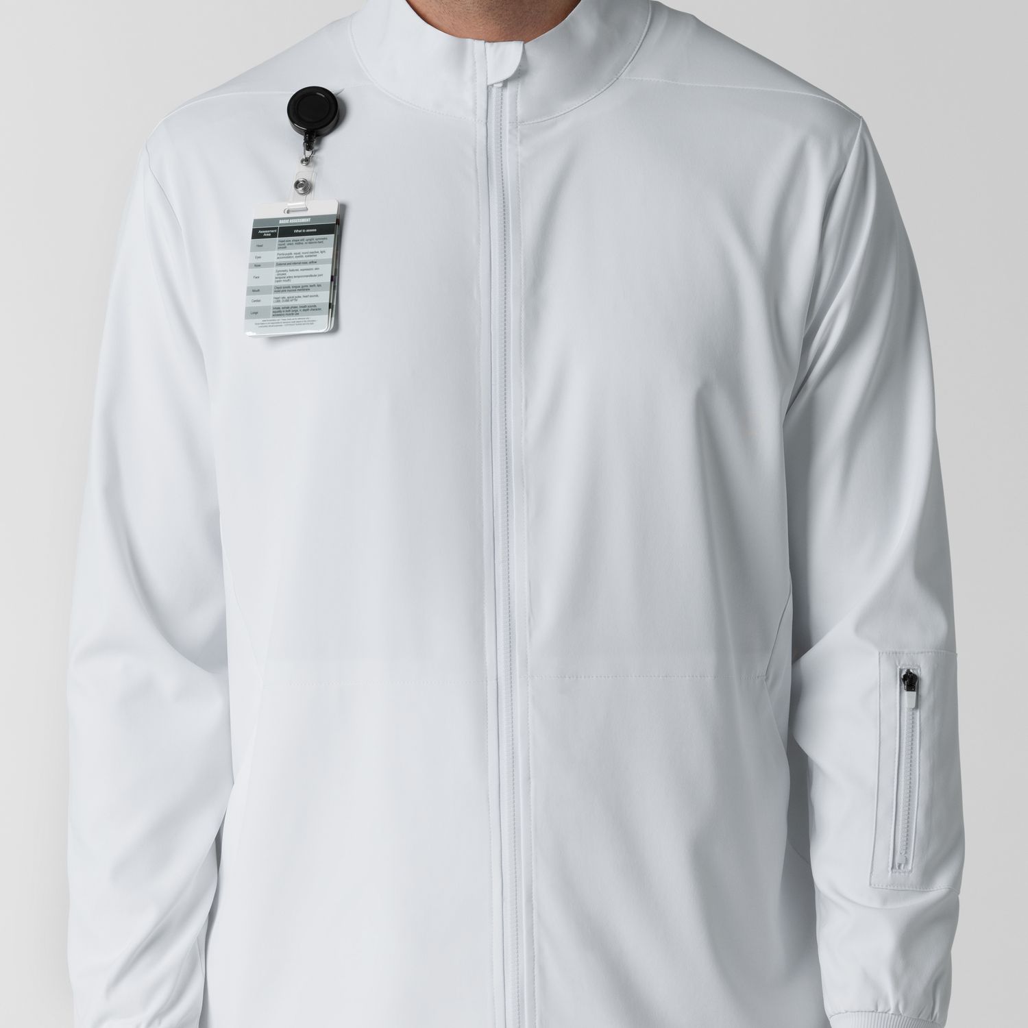 Casacca uomo 8351 manica lunga e zip white