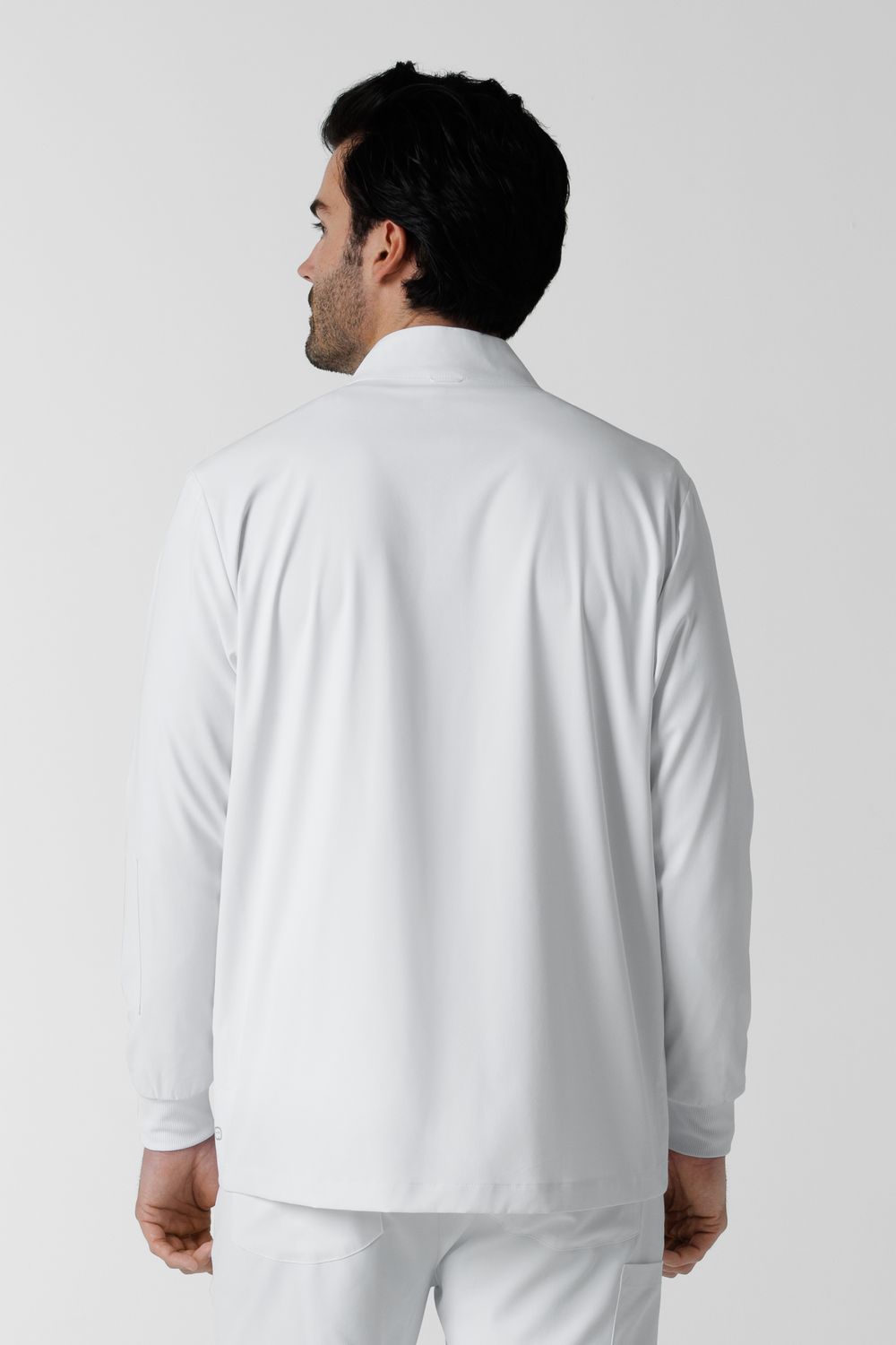 Casacca uomo 8351 manica lunga e zip white