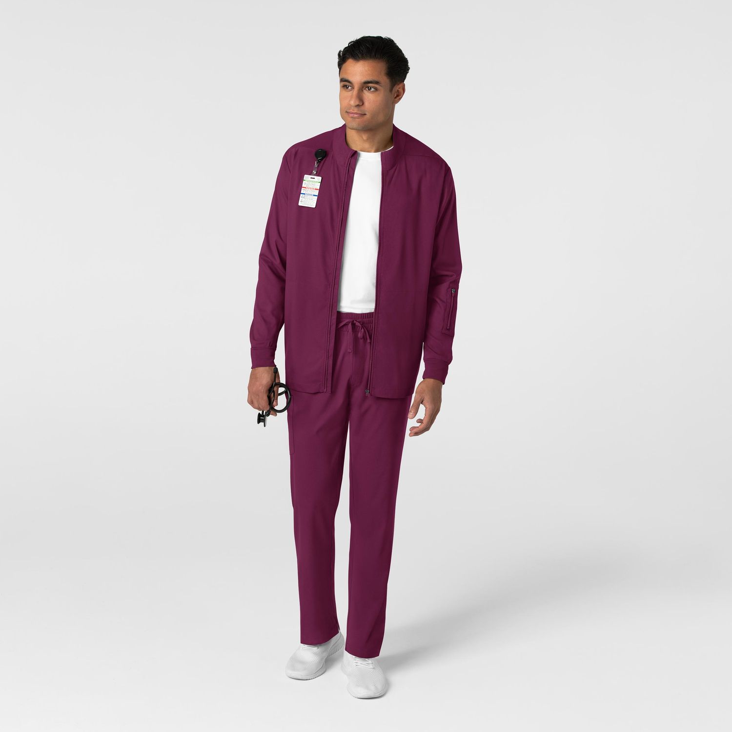 Casacca uomo 8351 manica lunga e zip wine