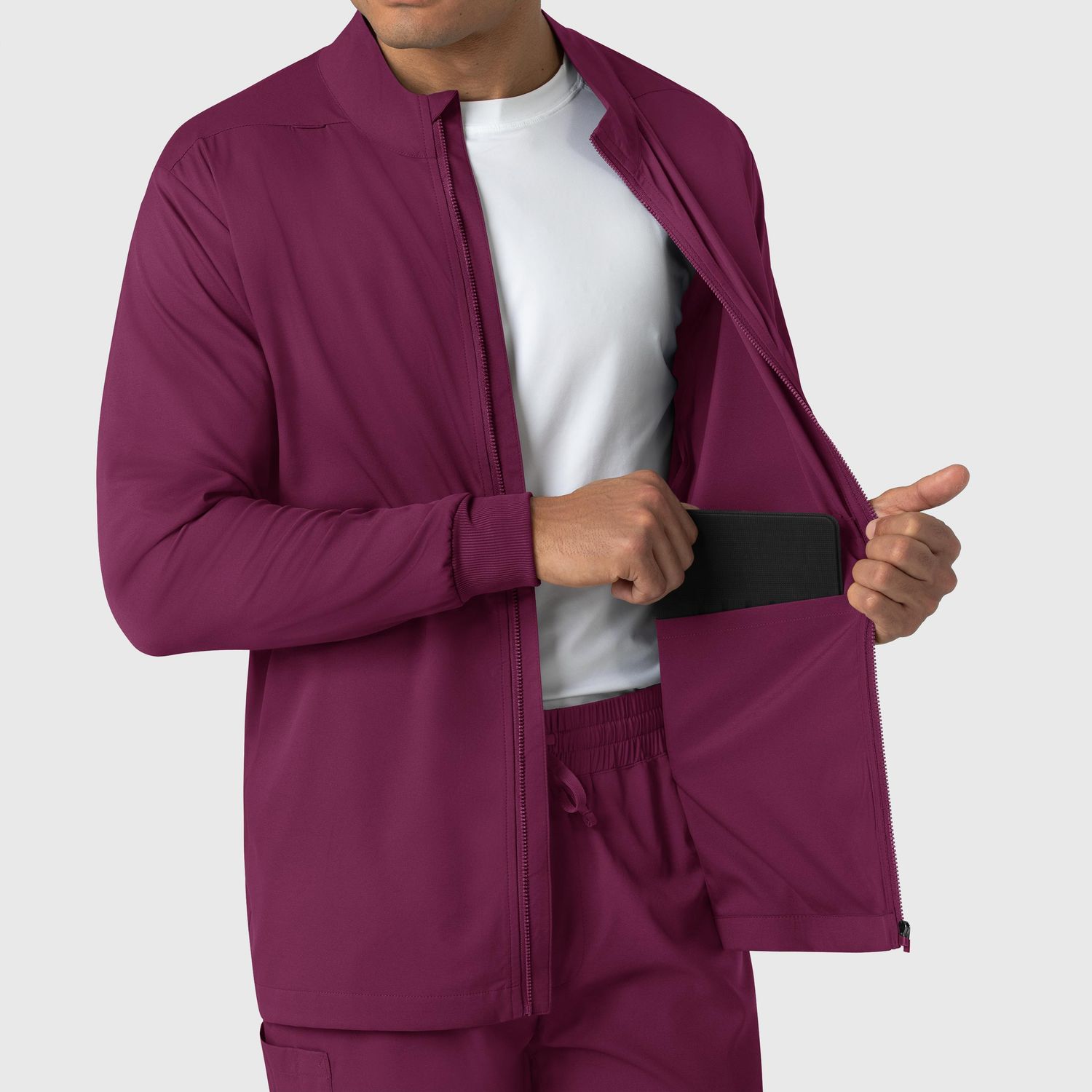 Casacca uomo 8351 manica lunga e zip wine