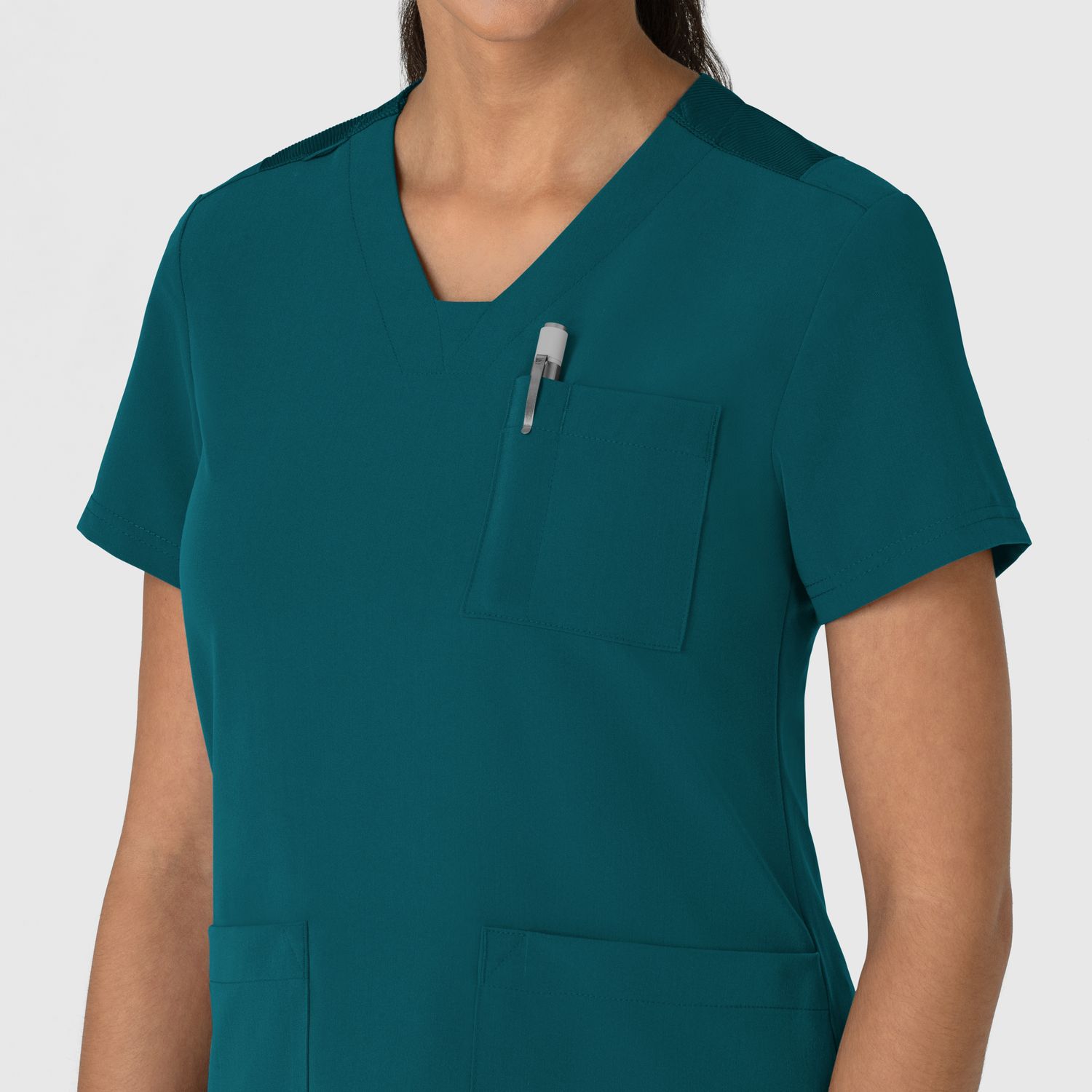 Casacca donna 6132 scollo a V caribbean blue