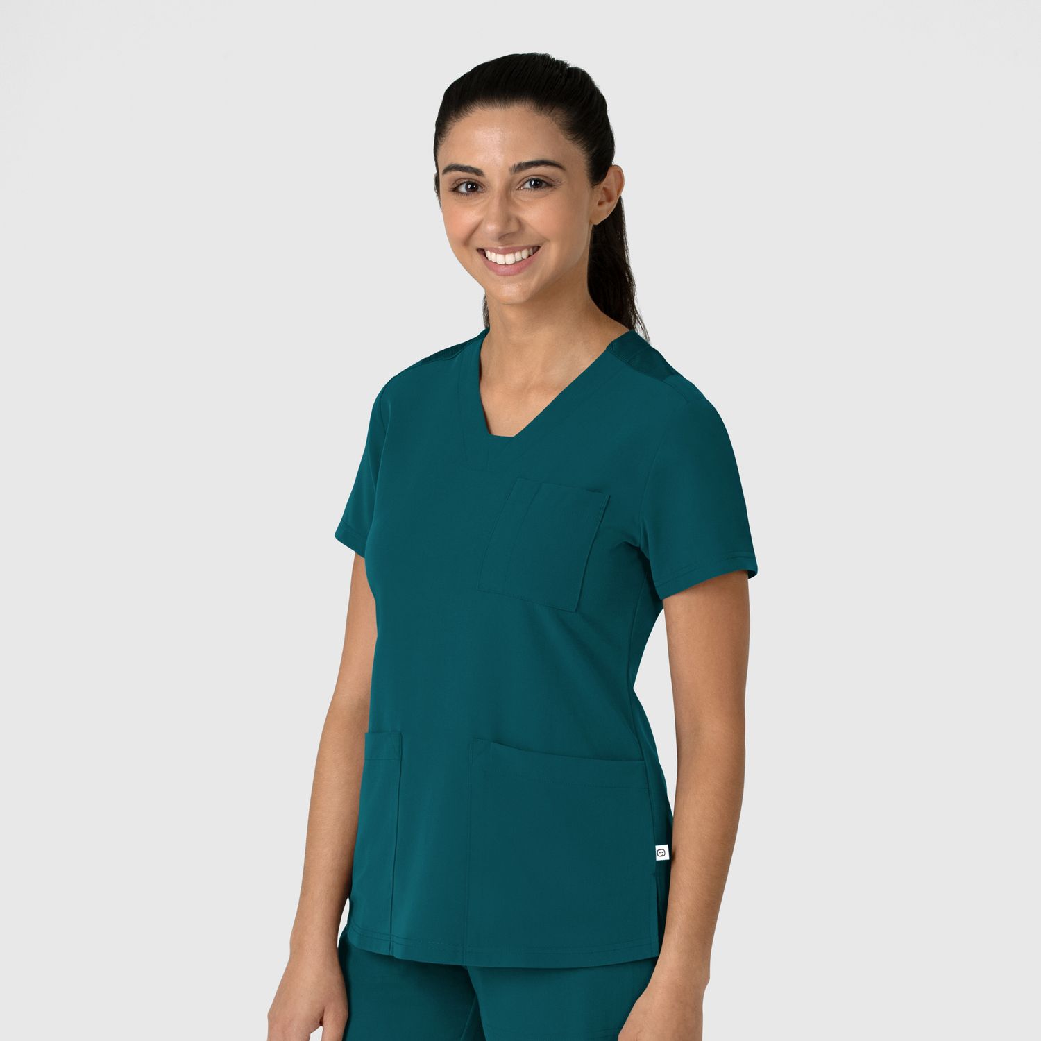 Casacca donna 6132 scollo a V caribbean blue