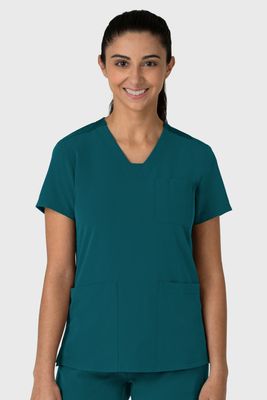 Casacca donna 6132 scollo a V caribbean blue
