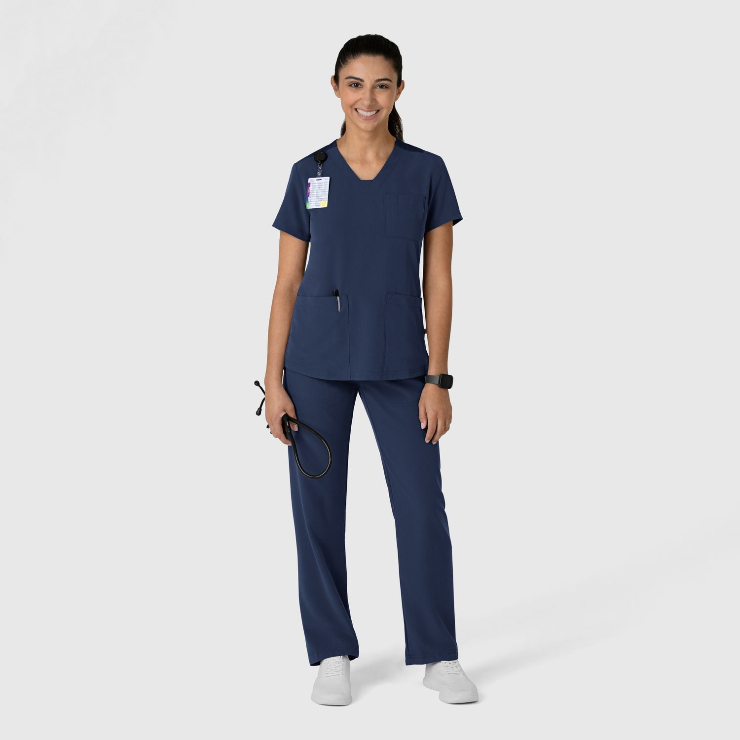 Casacca donna 6132 scollo a V navy blue