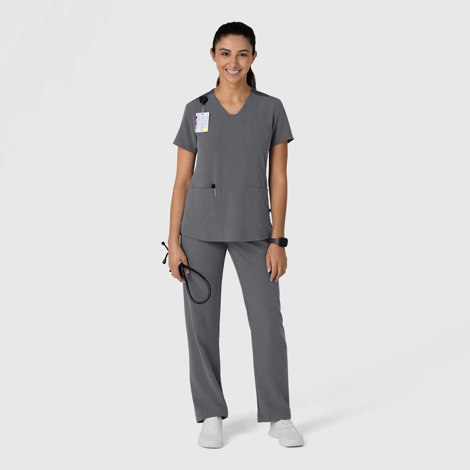 Casacca donna 6132 scollo a V pewter