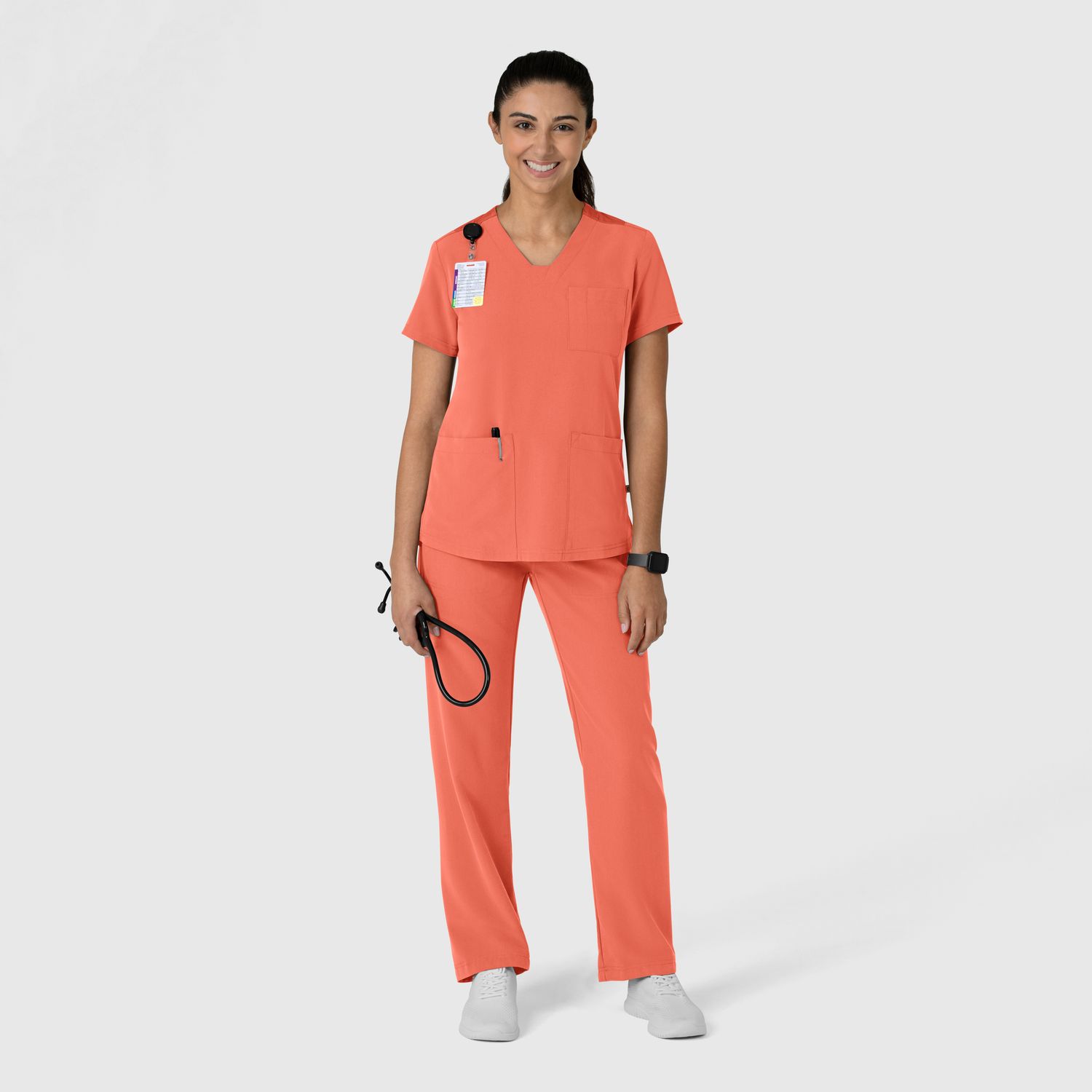 Casacca donna 6132 scollo a V sugar coral