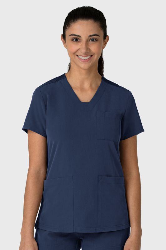 Casacca donna 6132 scollo a V navy blue