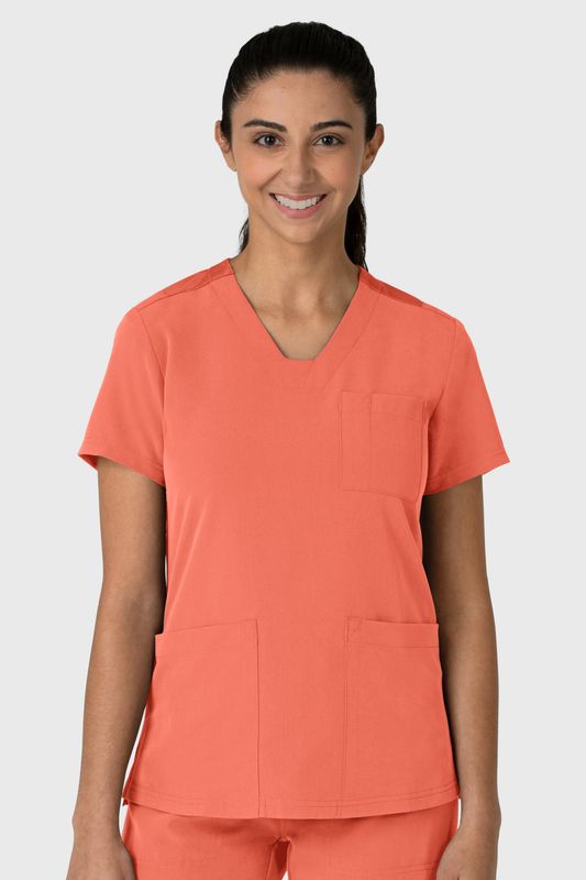 Casacca donna 6132 scollo a V sugar coral