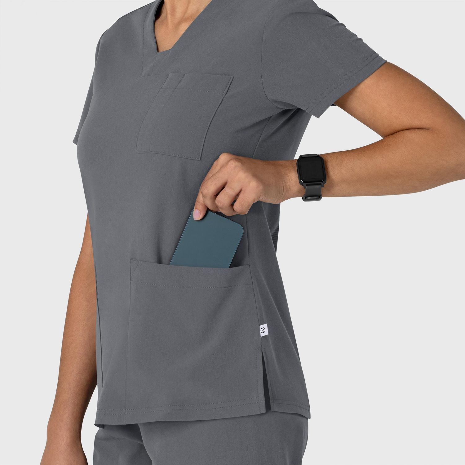 Casacca donna 6132 scollo a V pewter