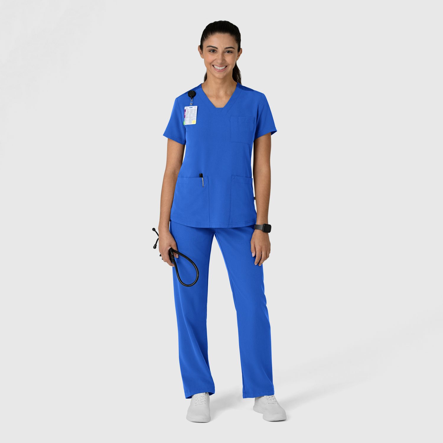 Casacca donna 6132 scollo a V royal blue