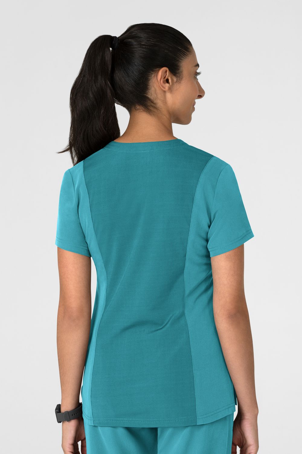 Casacca donna 6132 scollo a V teal blue
