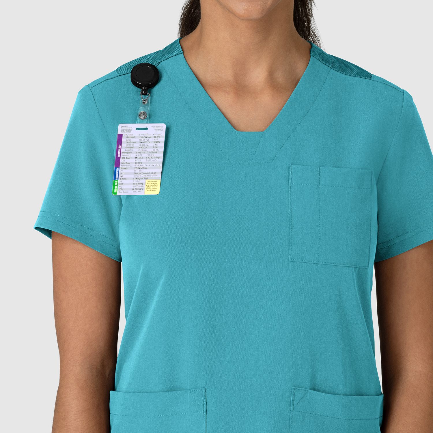 Casacca donna 6132 scollo a V teal blue