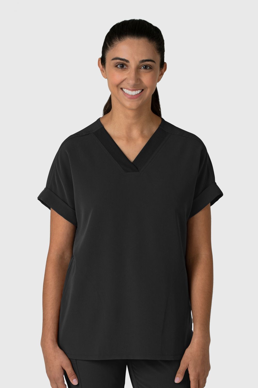 Casacca donna 6232 scollo a V spalle basse black