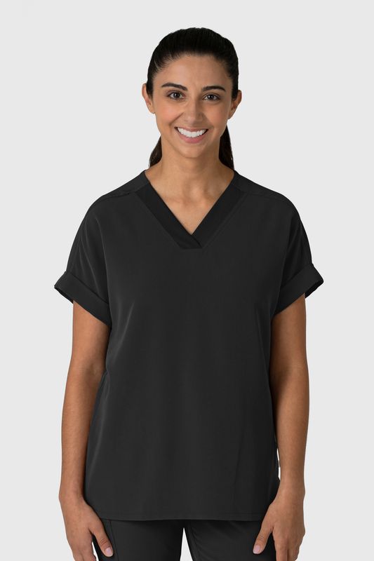 Casacca donna 6232 scollo a V spalle basse black