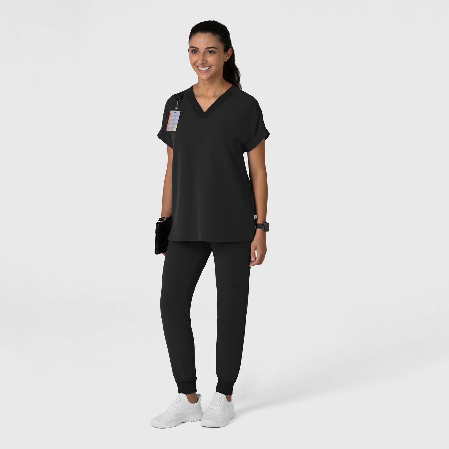 Casacca donna 6232 scollo a V spalle basse black