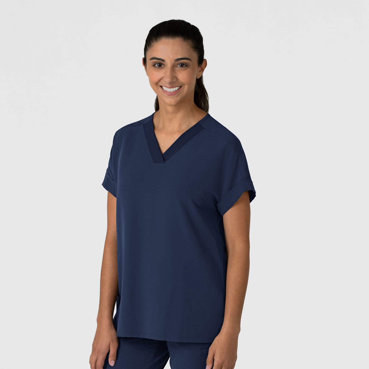 Casacca donna 6232 scollo a V spalle basse navy blue