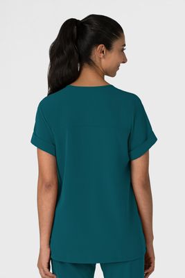 Casacca donna 6232 scollo a V spalle basse caribbean blue