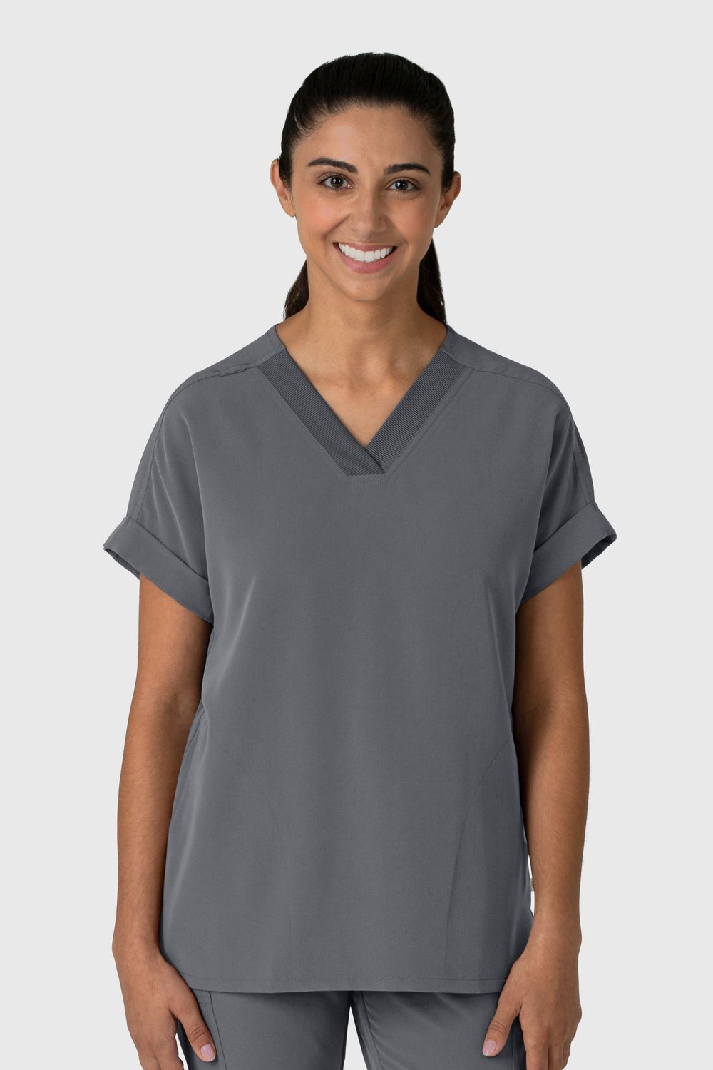 Casacca donna 6232 scollo a V spalle basse pewter