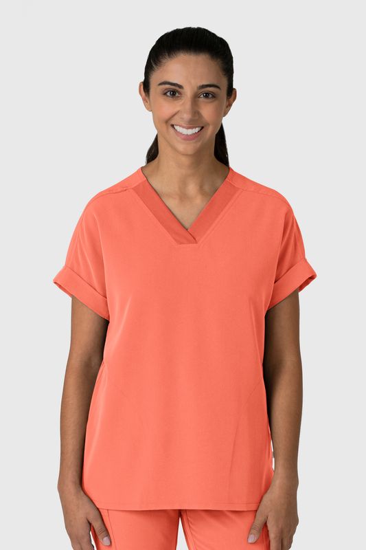 Casacca donna 6232 scollo a V spalle basse sugar coral
