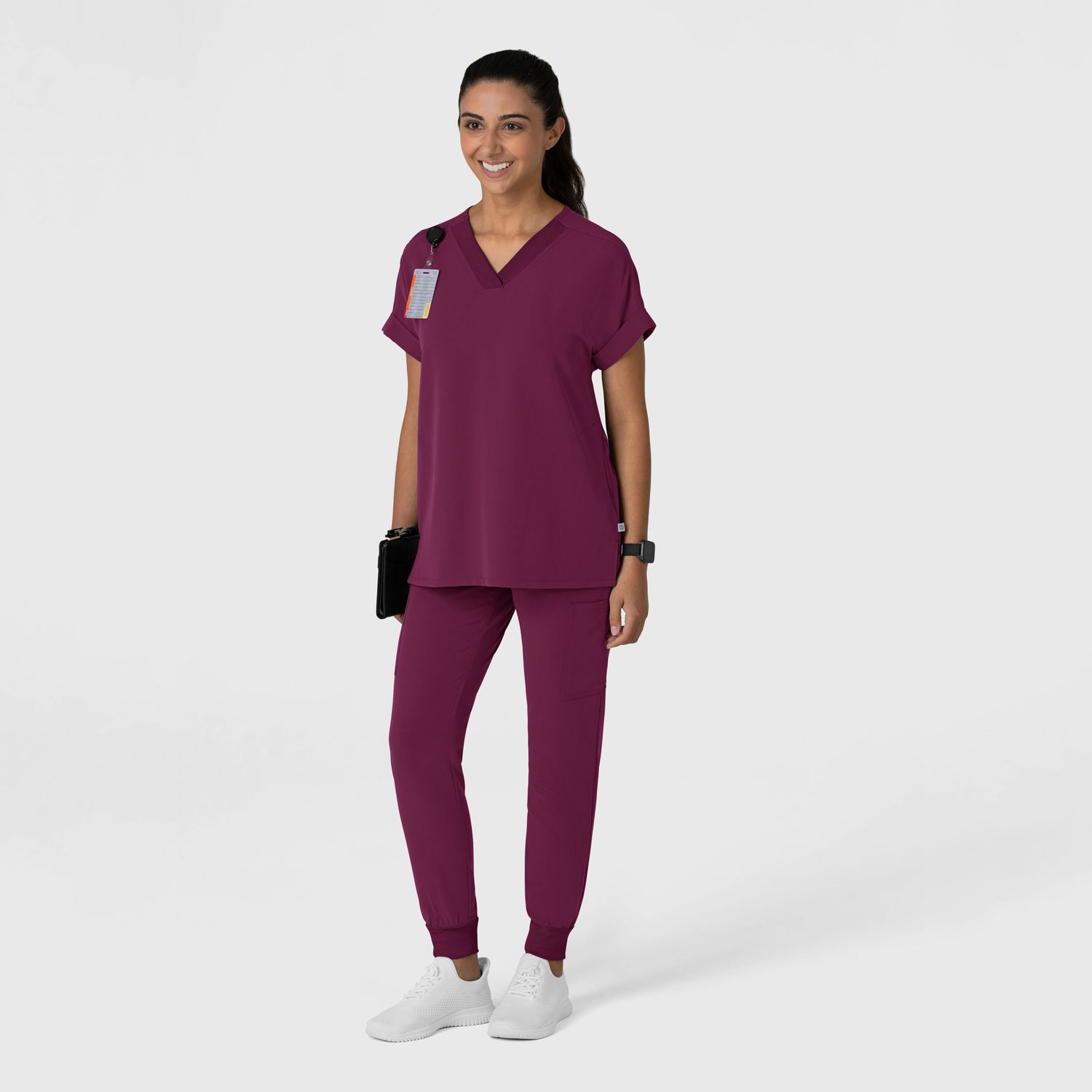 Casacca donna 6232 scollo a V spalle basse wine