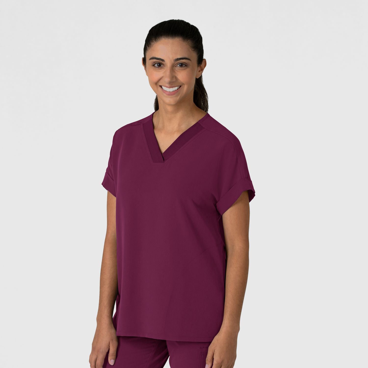 Casacca donna 6232 scollo a V spalle basse wine