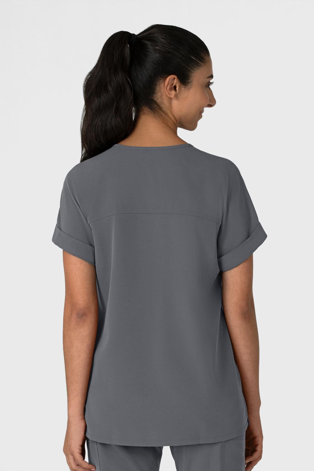 Casacca donna 6232 scollo a V spalle basse pewter