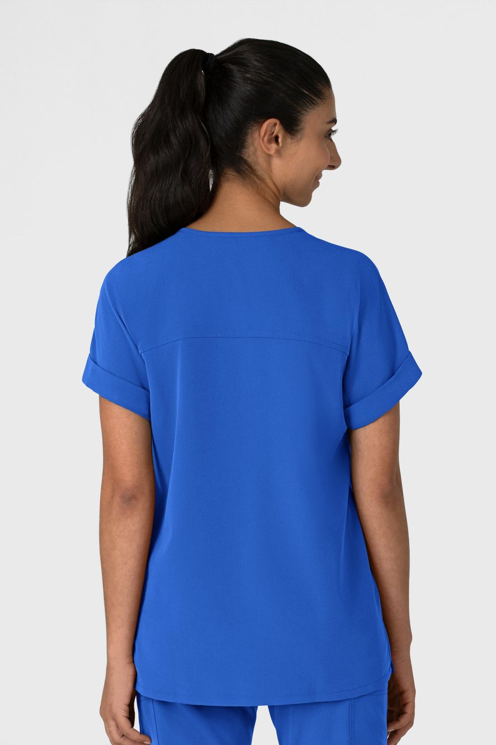 Casacca donna 6232 scollo a V spalle basse royal blue