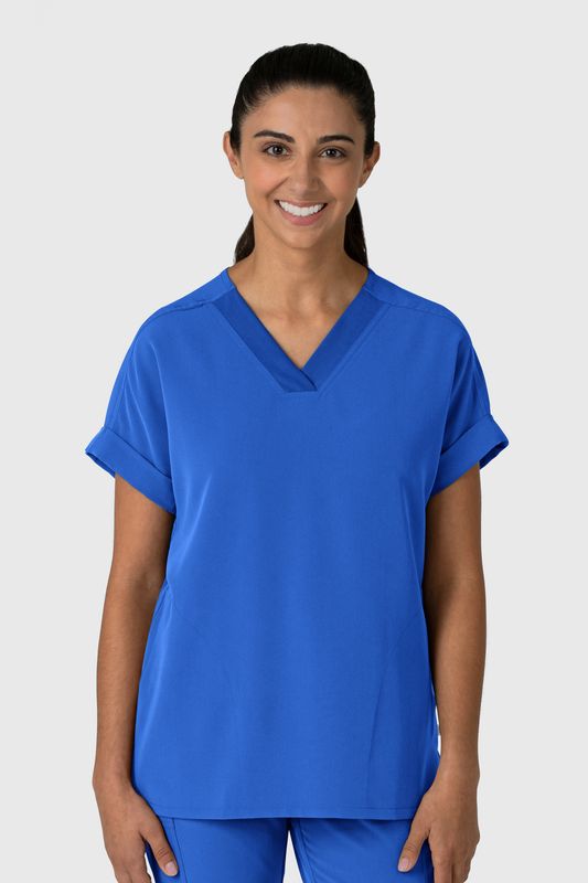 Casacca donna 6232 scollo a V spalle basse royal blue