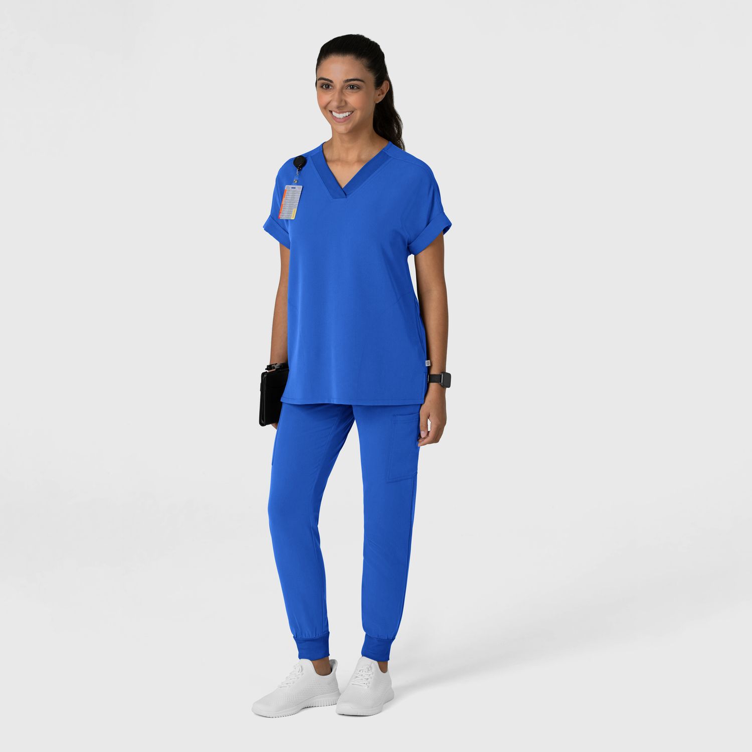 Casacca donna 6232 scollo a V spalle basse royal blue