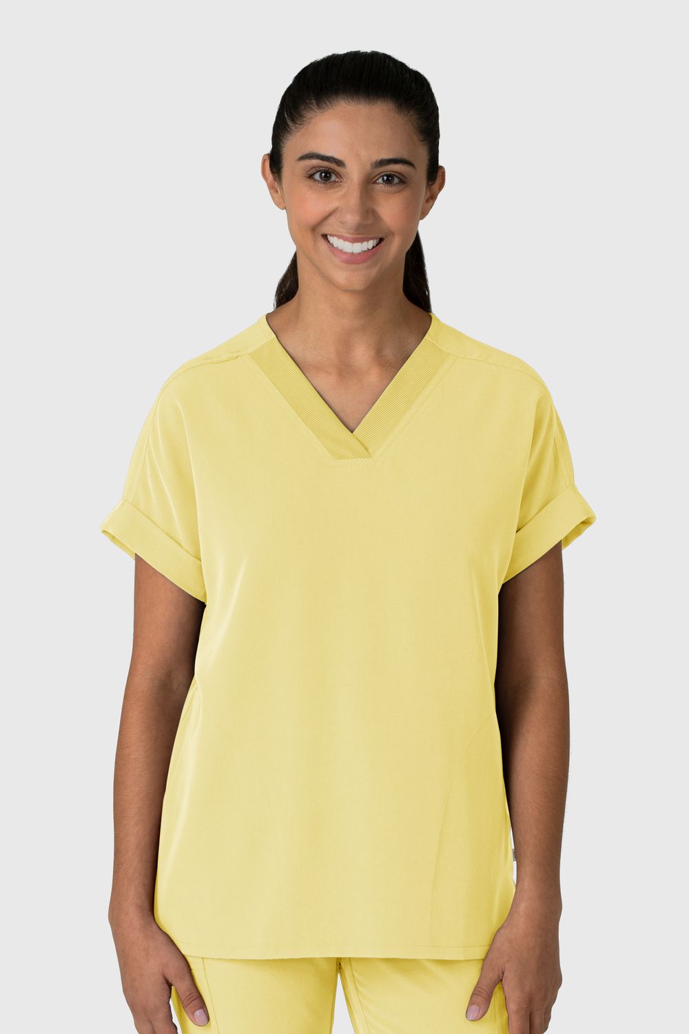 Casacca donna 6232 scollo a V spalle basse sunrise yellow