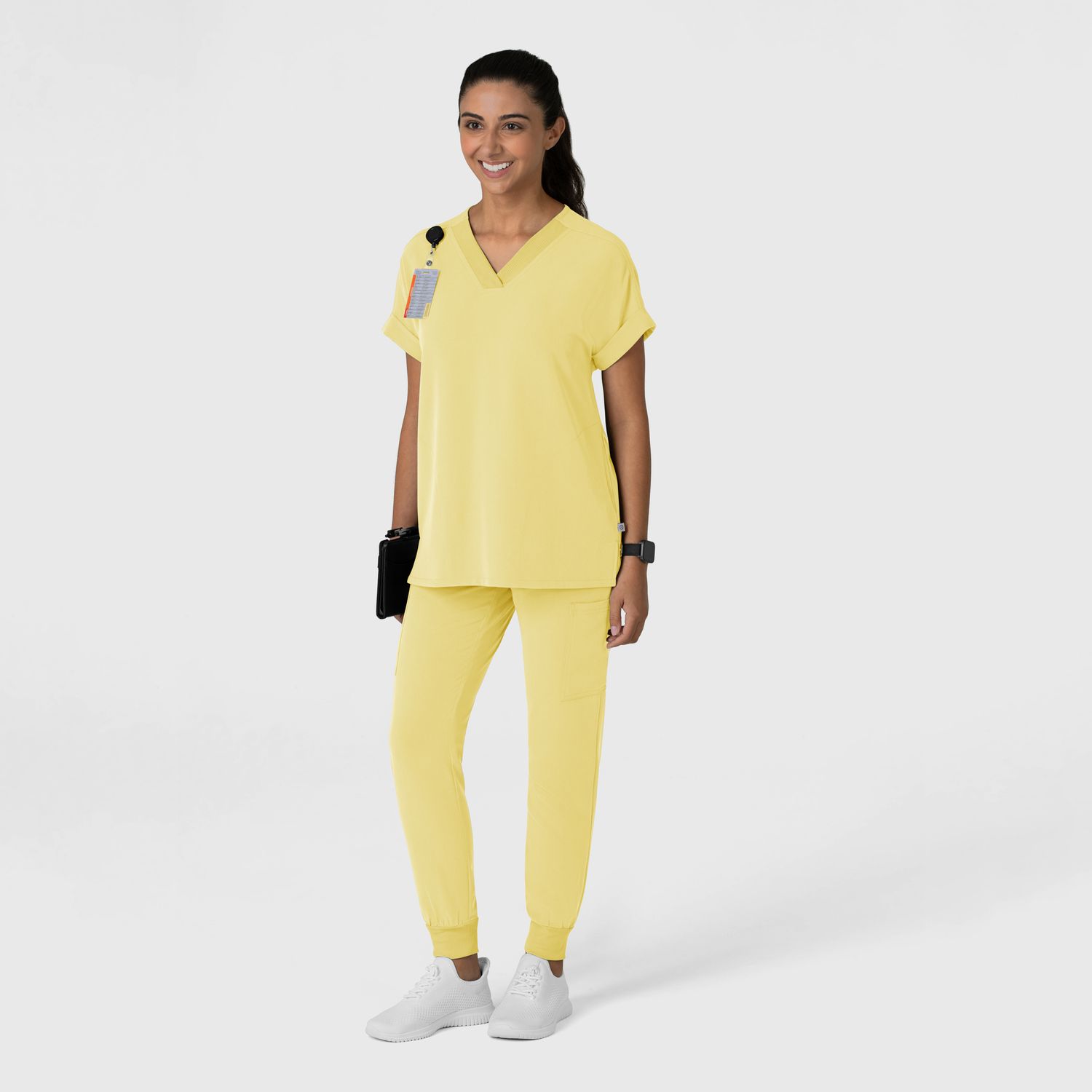 Casacca donna 6232 scollo a V spalle basse sunrise yellow