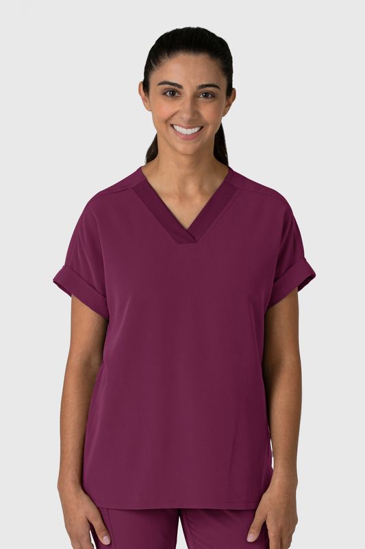 Casacca donna 6232 scollo a V spalle basse wine