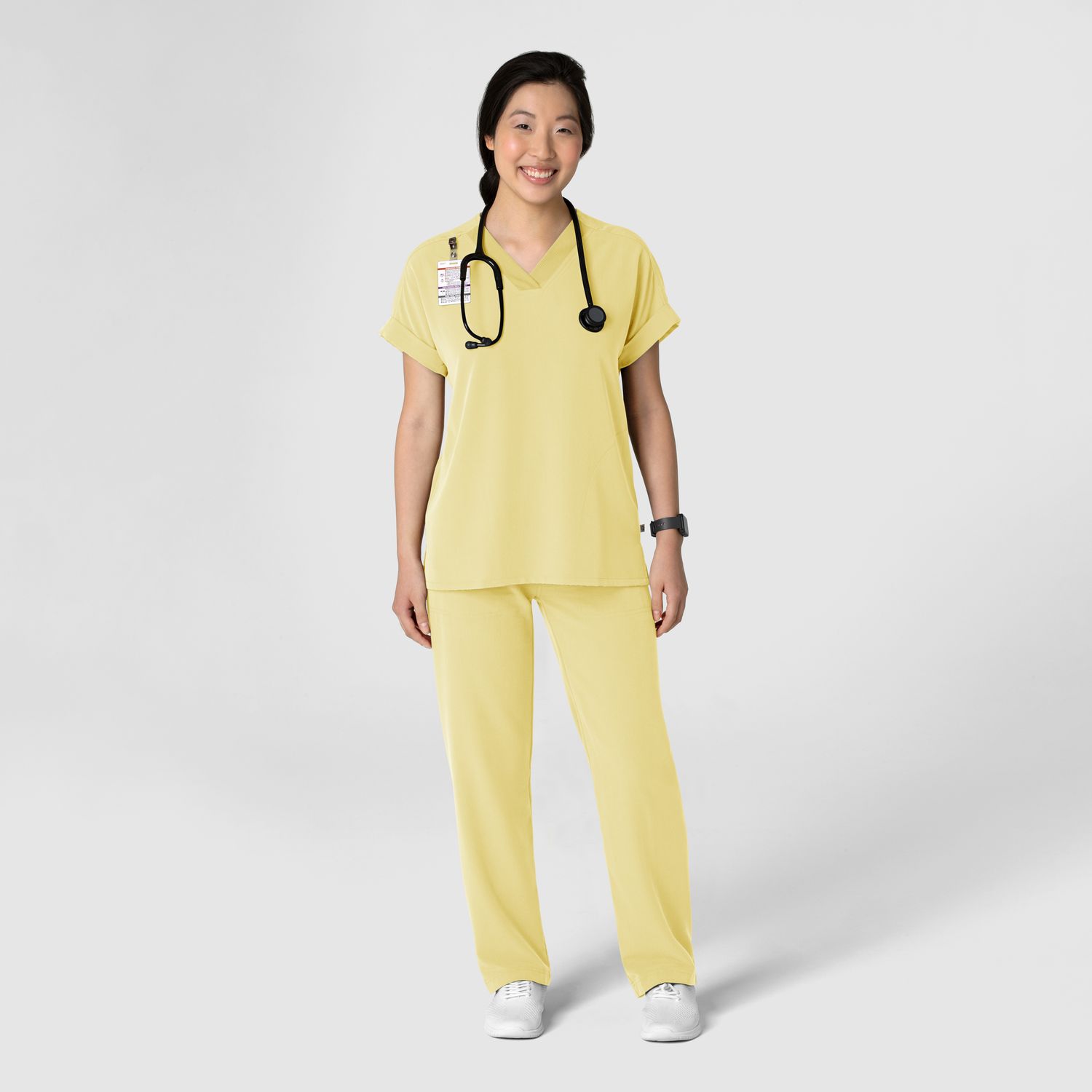 Pantalone donna 5232 con orlo allungato sunrise yellow
