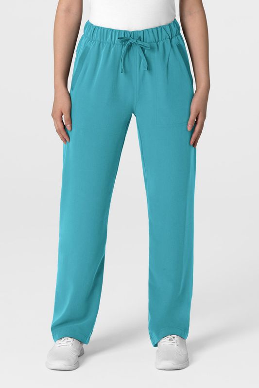 Pantalone donna 5232 con orlo allungato teal blue