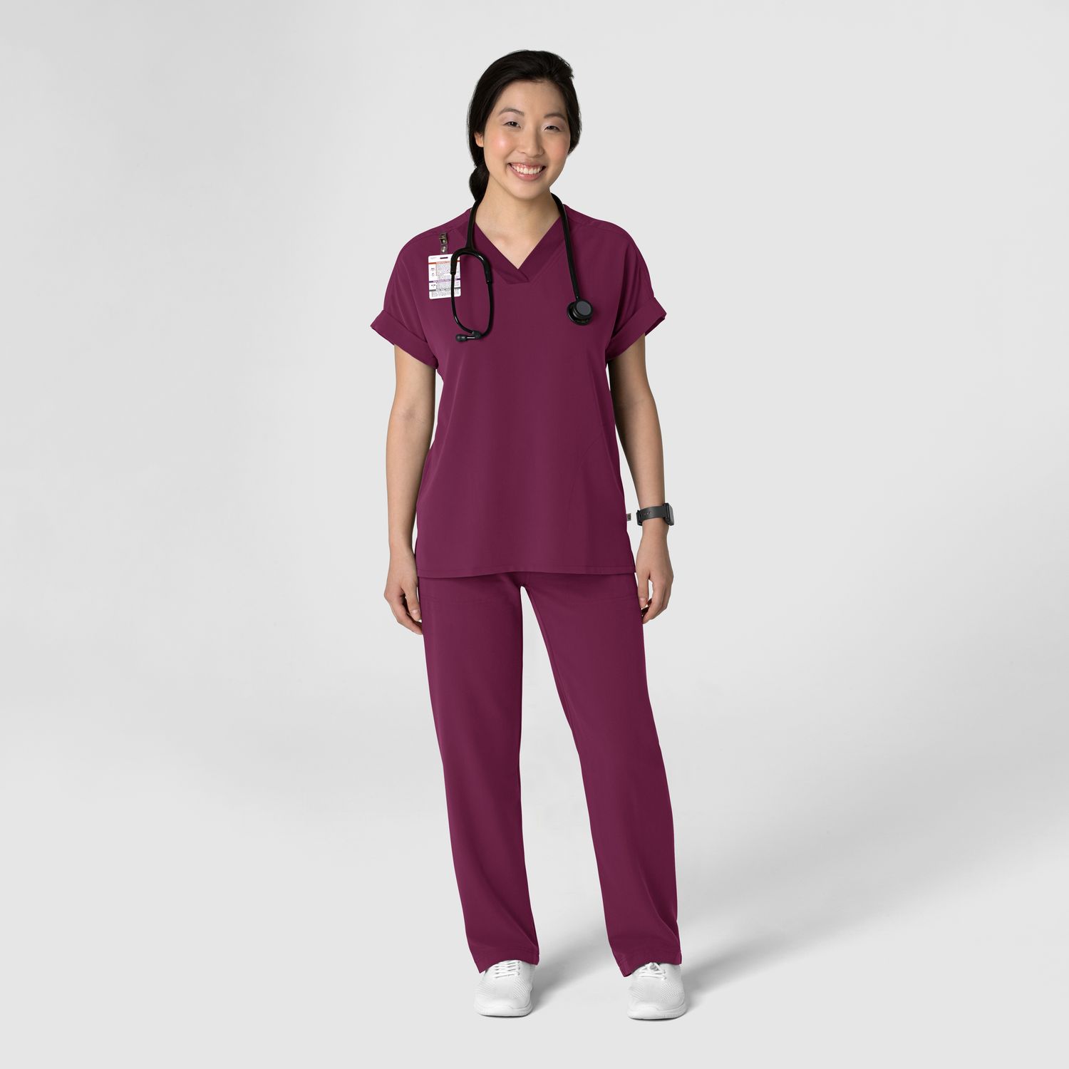 Pantalone donna 5232 con orlo allungato wine