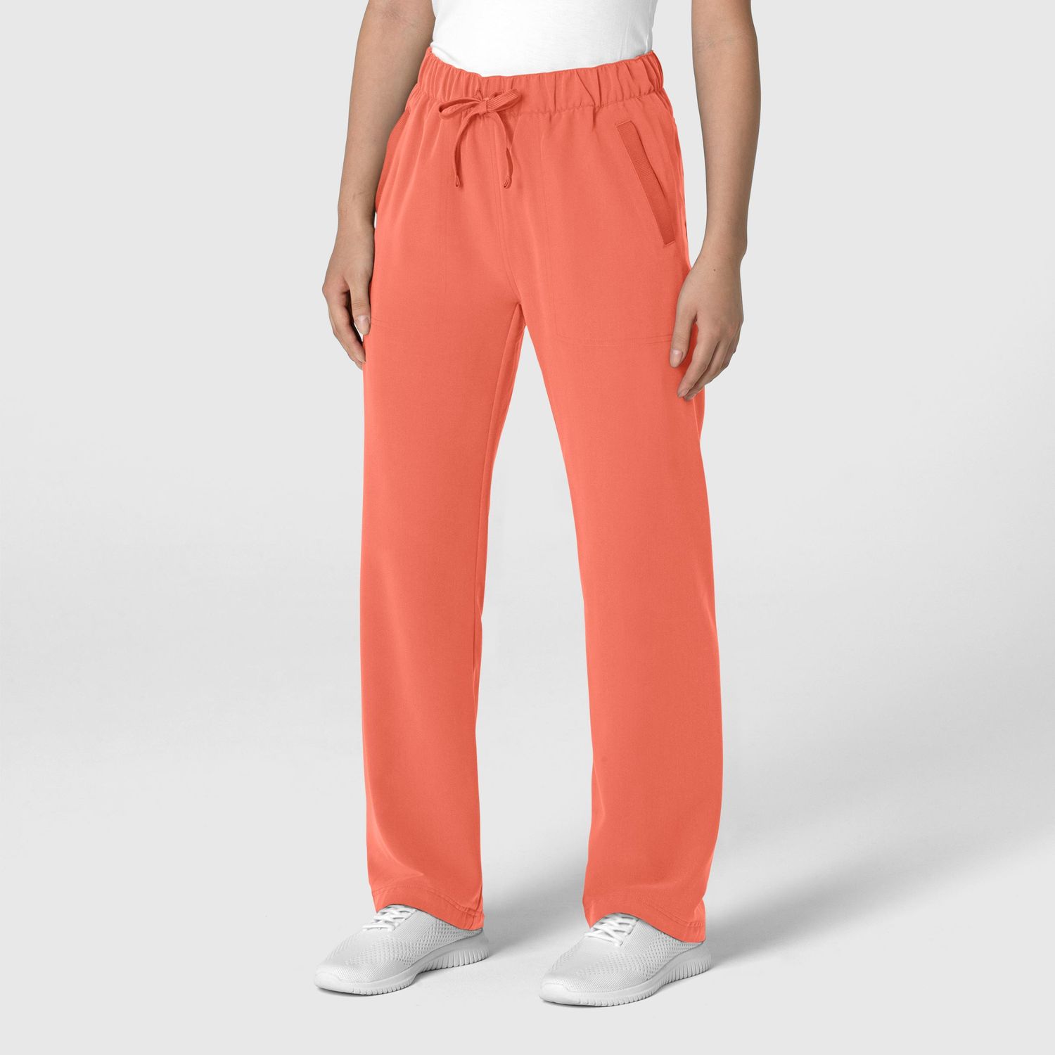 Pantalone donna 5232 con orlo allungato sugar coral
