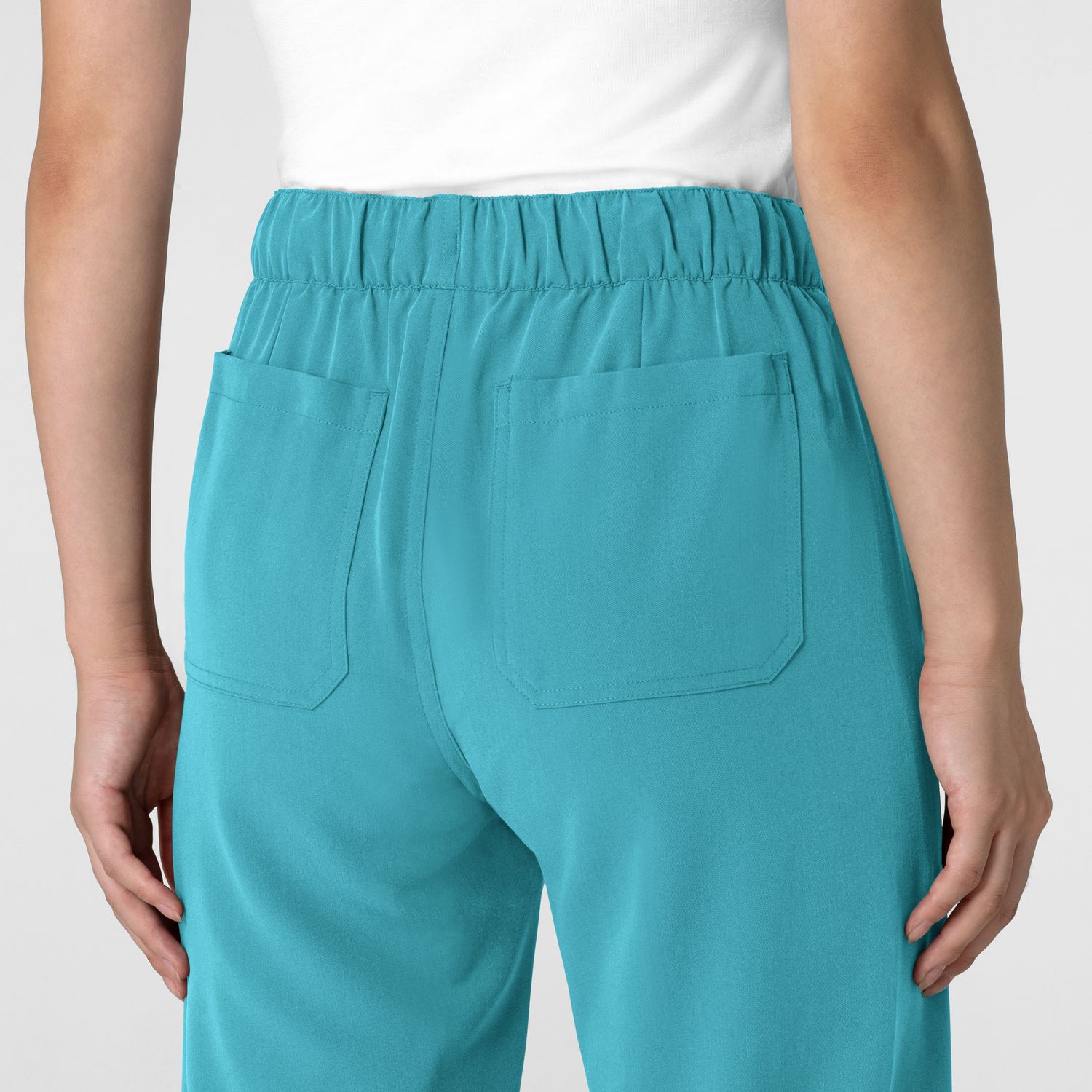 Pantalone donna 5232 con orlo allungato teal blue