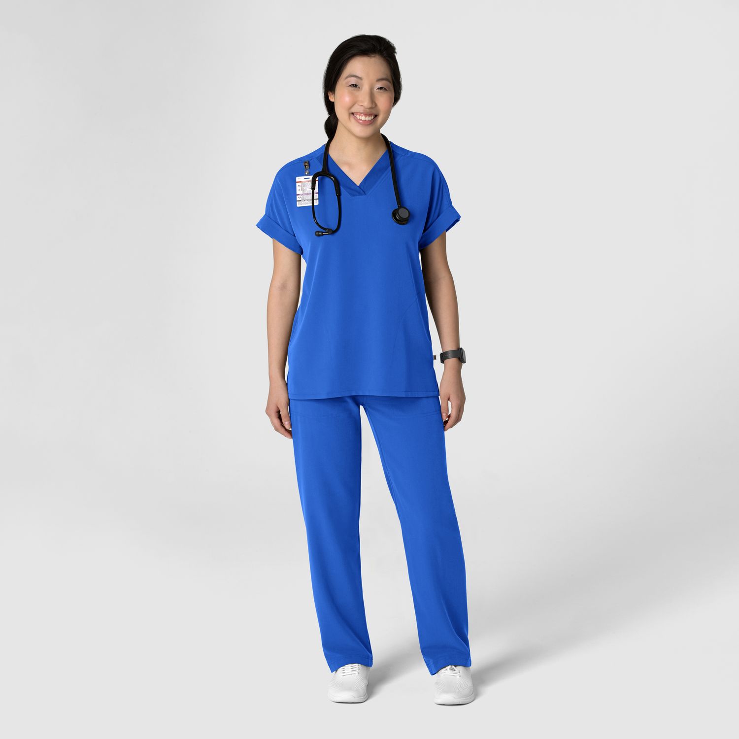 Pantalone donna 5232 con orlo allungato royal blue