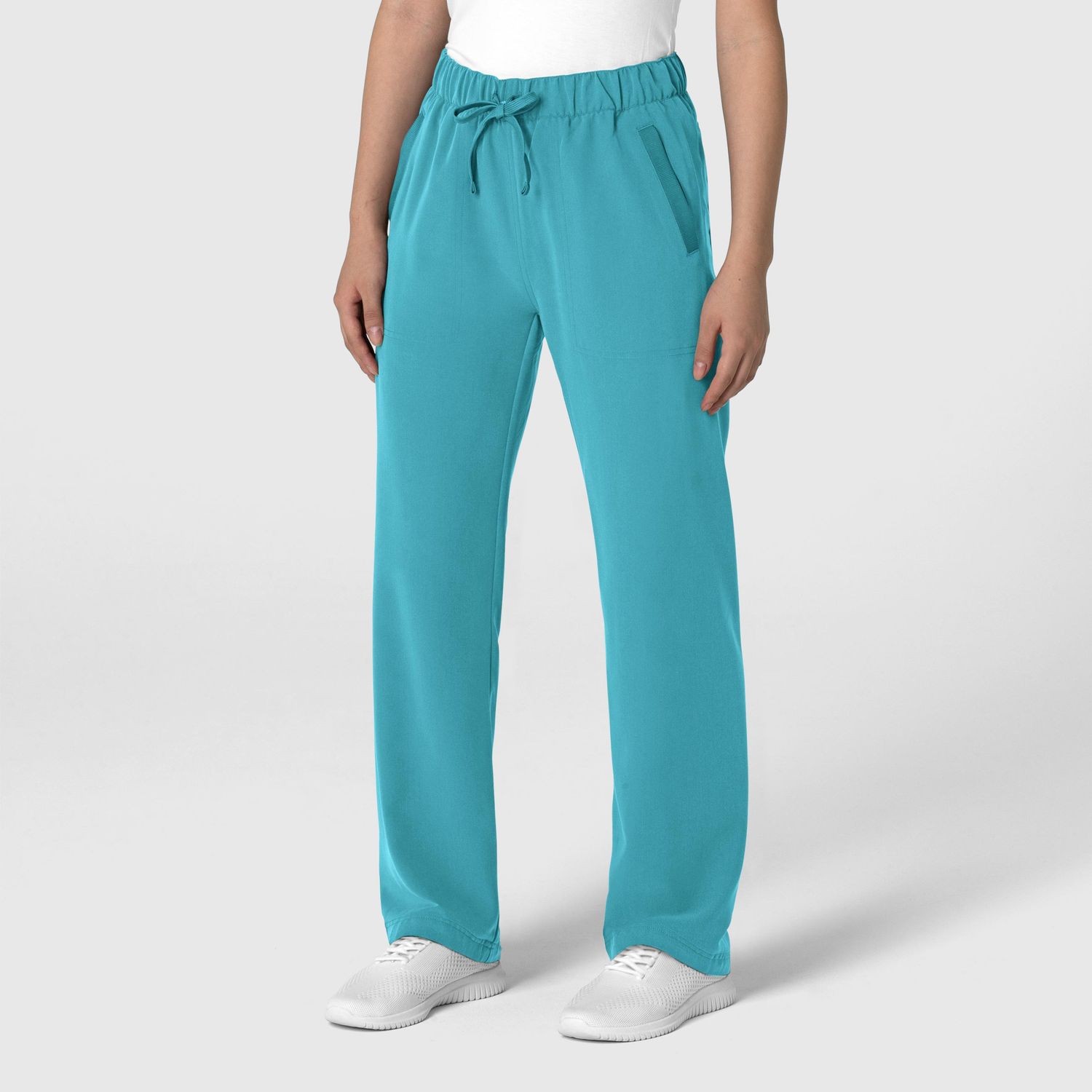 Pantalone donna 5232 con orlo allungato teal blue