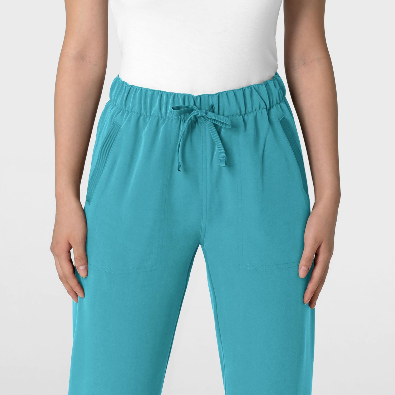 Pantalone donna 5232 con orlo allungato teal blue