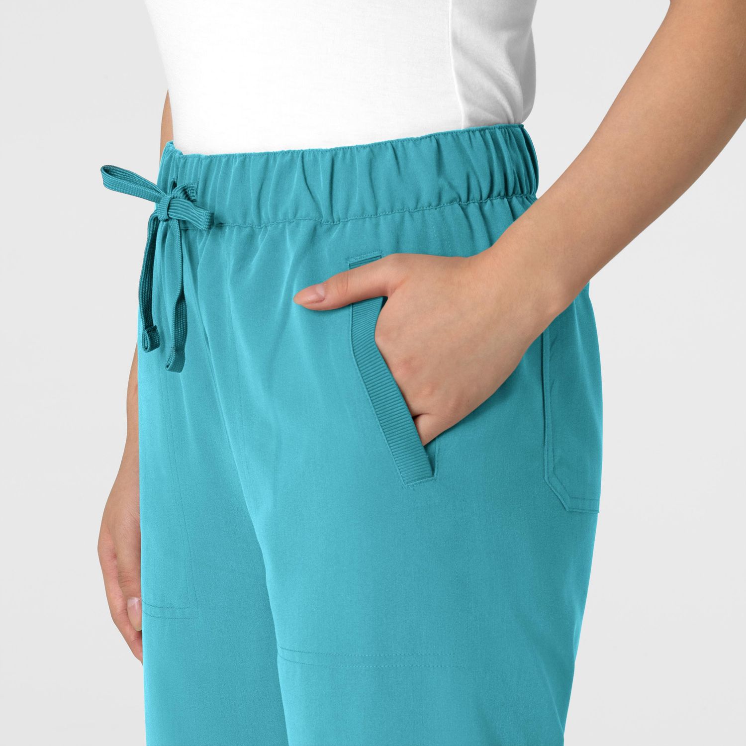 Pantalone donna 5232 con orlo allungato teal blue